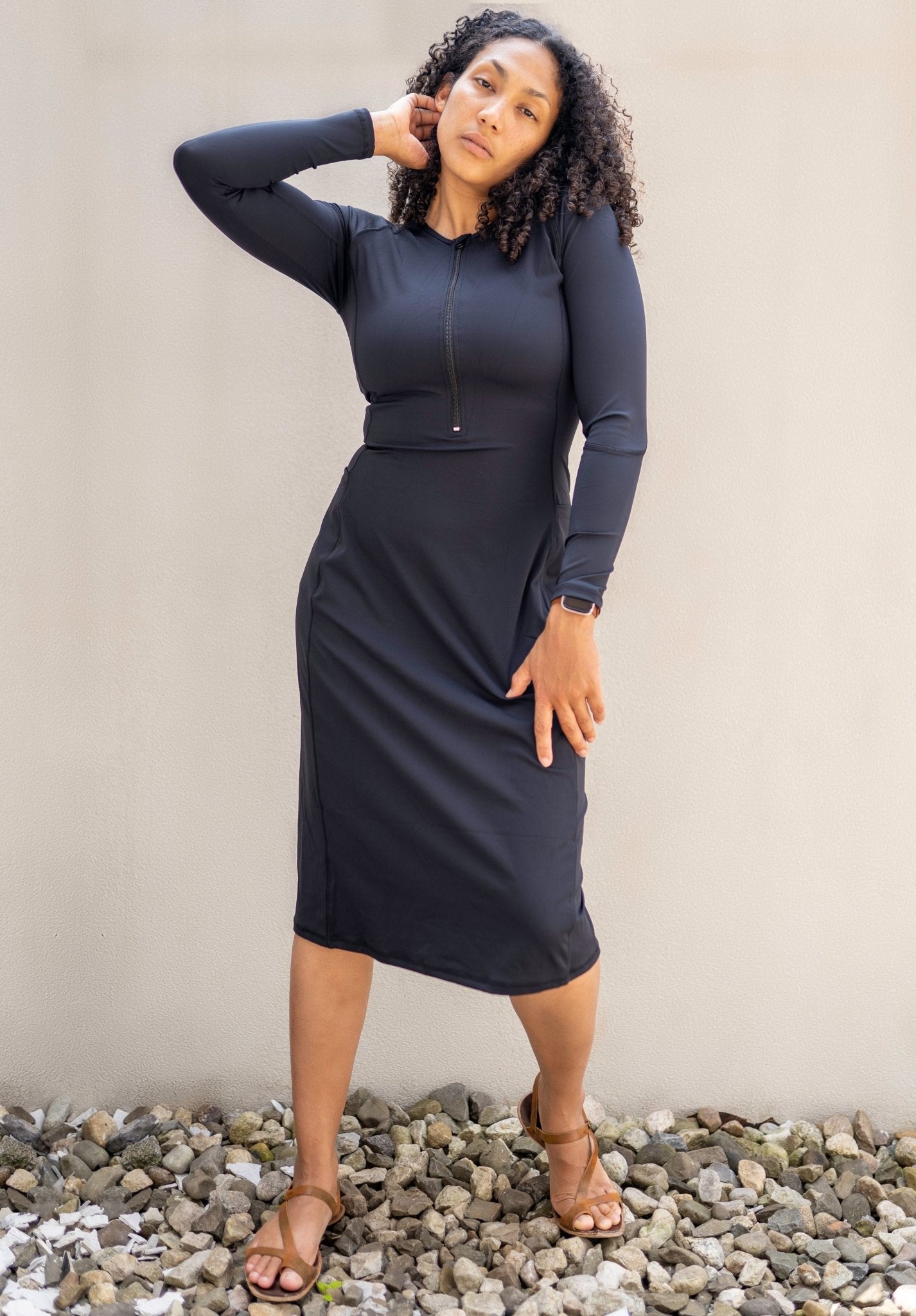 Modest Swim Dress Black Black / L Modest Swim Dress Black Black / L